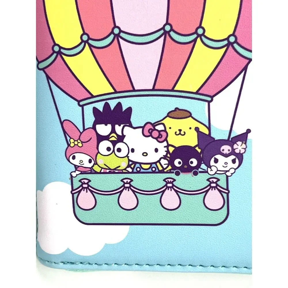 Loungefly Hello Kitty Friends Hot Air Balloon Zip Around Wallet Badtz Maru NWT